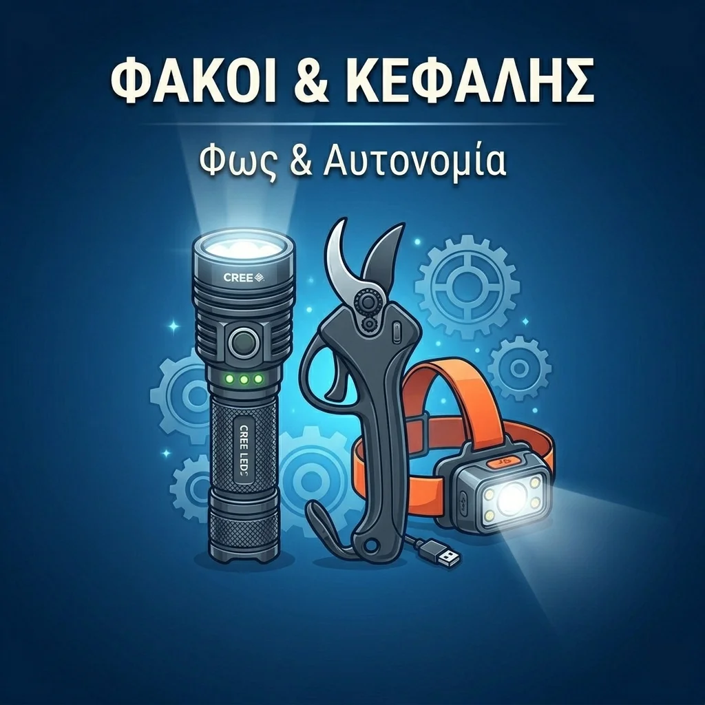 Andowl Ισχυρός Επαναφορτιζόμενος Φακός LED 1500 Lumens Αντιεκρηκτικός Q-D1500 - Powerful Rechargeable LED Flashlight 1500 Lumens Explosion-Proof