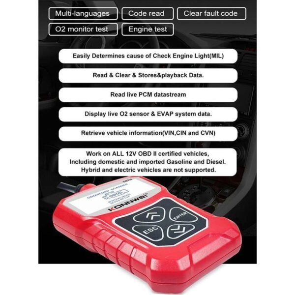 Konnwei KW310 Ψηφιακό Διαγνωστικό Αυτοκινήτων OBDII/EOBD - Multifunction OBDII/EOBD vehicle engine fault code reader