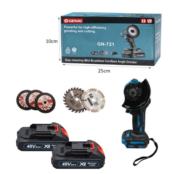 Genai Ασύρματος Γωνιακός Τροχός Μπαταρίας Brushless GN-721 48V - Cordless Brushless Angle Grinder