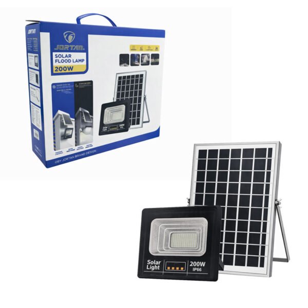 Jortan Ηλιακός Προβολέας Με Τηλεχειριστήριο LED 200W IP66- Solar Flood Lamp