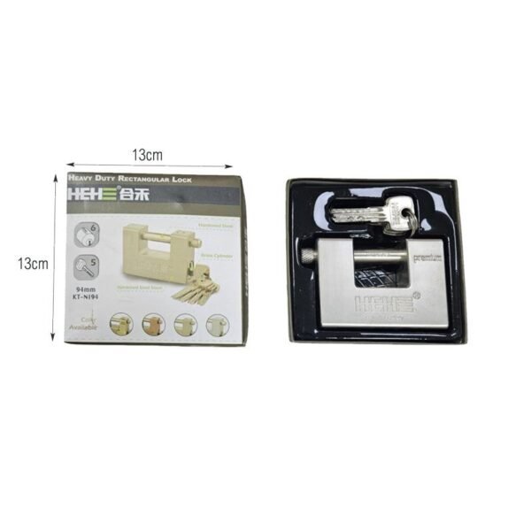 0304001-3 HEHE Λουκέτο με 5 Κλειδιά 94mm - Heavy Duty Rectangular Lock