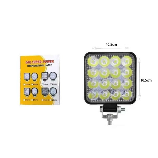 Προβολέας Τετράγωνος για Αυτοκίνητο 16 Led 48W 3cm – Car Super-Power Square