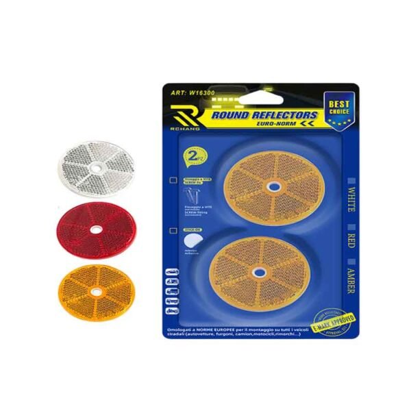 0111673 Rchang Στρογγυλοί Ανακλαστήρες 2τμχ W16300 60mm- Round Reflectors 2pcs