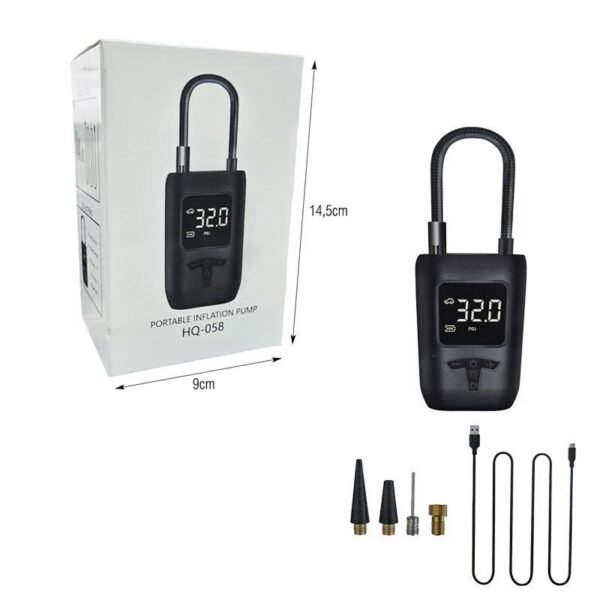 013193-2 Φορητή Αντλία Αέρος με Οθόνη LED HQ-058 - Portable Inflation Pump
