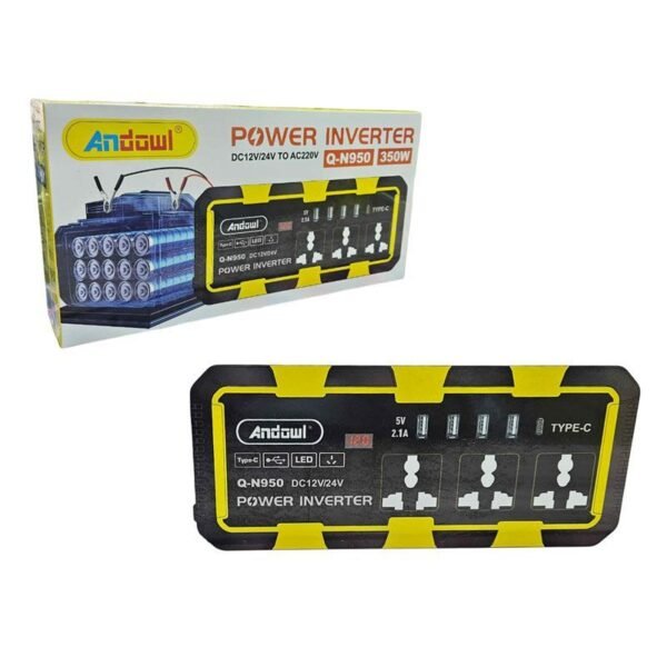 014448 Andowl Inverter Αυτοκινήτου 350W για Μετατροπή DC12V/24V σε AC220V Q-N950 - Power Inverter