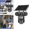 Ηλιακή κάμερα ασφαλείας IP τριπλή - WIFI - Security Camera - Q20 - 020324