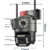 080050-3 Κάμερα ασφαλείας IP - Triple - WiFi - V380 - 080050