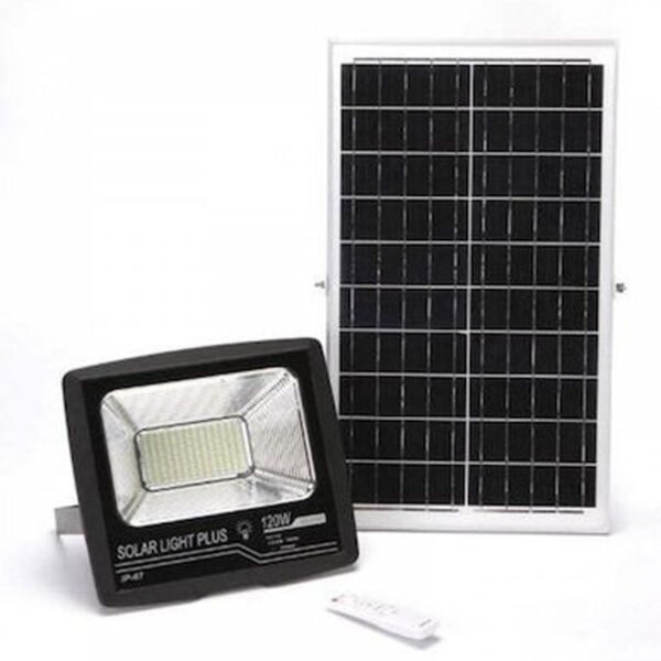 15595 Στεγανός Ηλιακός Προβολέας IP67 Ισχύος 100W με Τηλεχειριστήριο σε Μαύρο χρώμα GD-8770