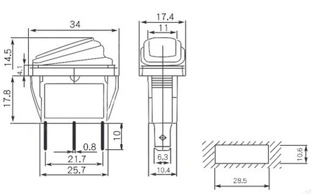 180942-3 Διακόπτης οχημάτων On/Off - R-F13209B-23-2U - 2pcs - 180942