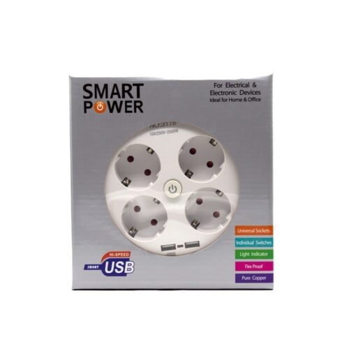 47156 Smart power πολύμπριζο 4 θέσεων με διακόπτη - Socket extension 2M NO:3178