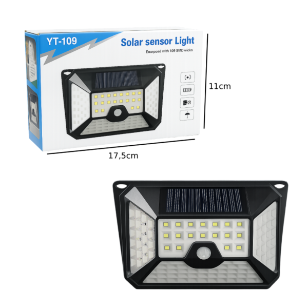 5514-3 Ηλιακό φωτιστικό αισθητήρα κίνησης 109 LED για ασφάλεια