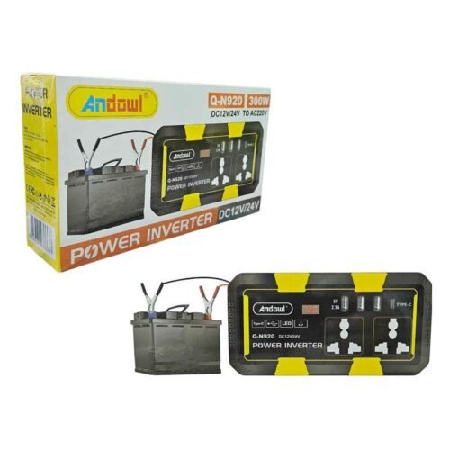 933337 Andowl Inverter Αυτοκινήτου 300W για Μετατροπή DC12V/24V σε AC220V Q-N920 - Power Inverter