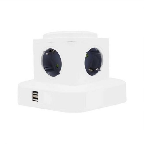 004130 Κάθετο πολύπριζο 4 θέσεων - Σούκο - 2USB - 3m - RC-G4P - 004130