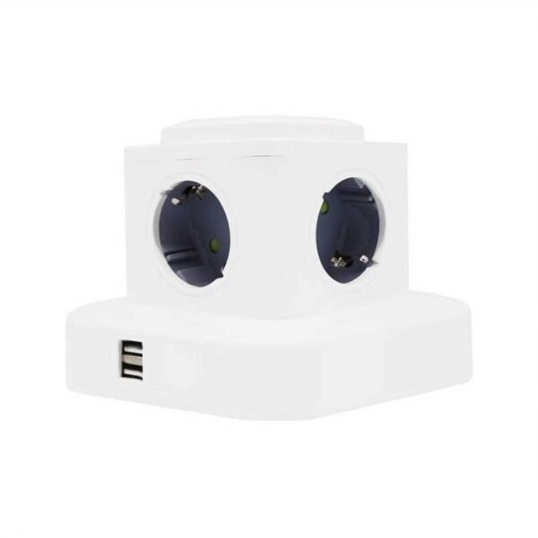 004130 Κάθετο πολύπριζο 4 θέσεων - Σούκο - 2USB - 3m - RC-G4P - 004130