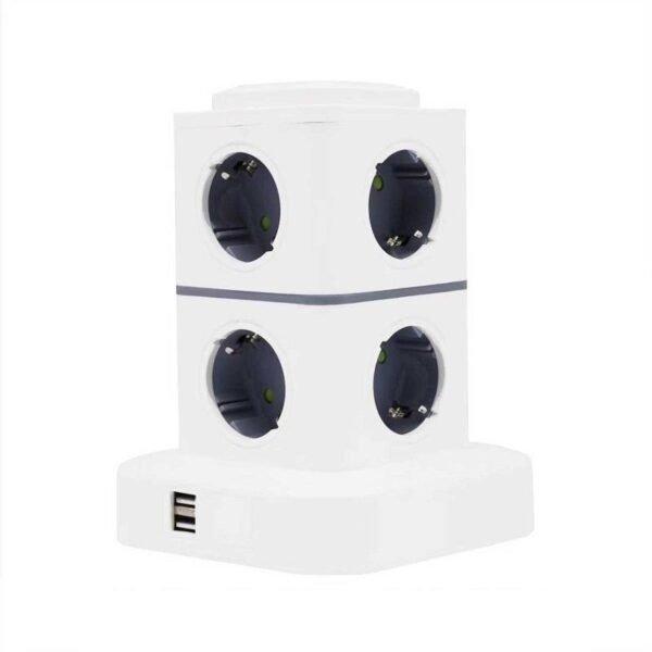 008138 Κάθετο πολύπριζο 8 θέσεων - Σούκο - 2USB - 3m - RC-G8P - 008138