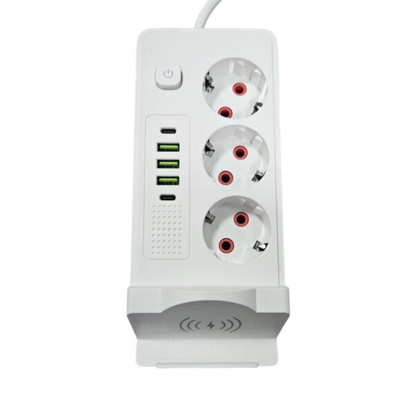 009021-1 5 Θύρες USB και Ασύρματη Φόρτιση - Power Strip with 3 Outlets