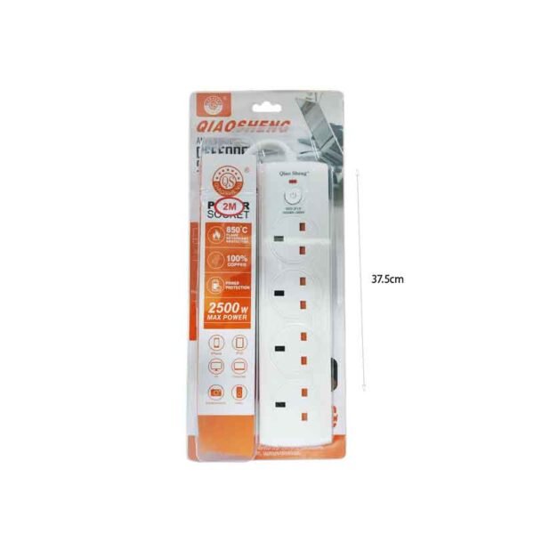 0090424-1 Πολύπριζο ασφαλείας 4 θυρών 2500W με διακόπτη
