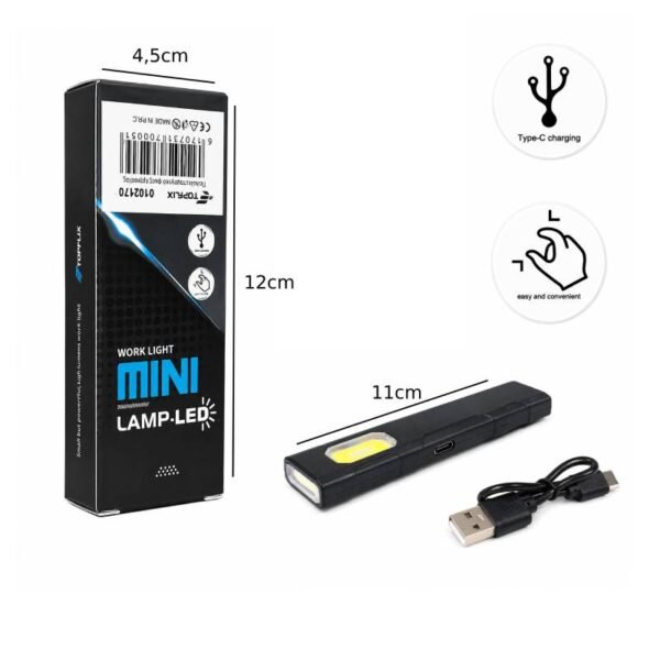 0102170-1 Επαναφορτιζόμενο Μαγνητικό Mini LED Φακός Εργασίας USB Type-C - Rechargeable Magnetic Mini LED Work Light USB Type-C