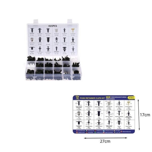 0111541-4 Rchang Κασετίνα με 415 pcs πλαστικά κουμπώματα – κλιπ αυτοκινήτου W06/W04375-2– Push Retainer Clips Kit