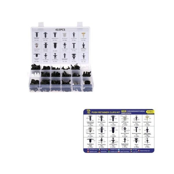 0111541 Rchang Κασετίνα με 415 pcs πλαστικά κουμπώματα – κλιπ αυτοκινήτου W06/W04375-2– Push Retainer Clips Kit
