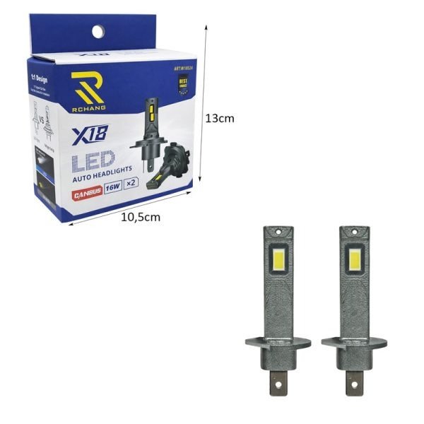 0111798-1 Rchang Λάμπες Αυτοκινήτου LED X18 CANBUS H1 Σετ 2 Τεμαχίων W18524 - LED Car Headlight Bulbs X18 CANBUS H1 Set of 2