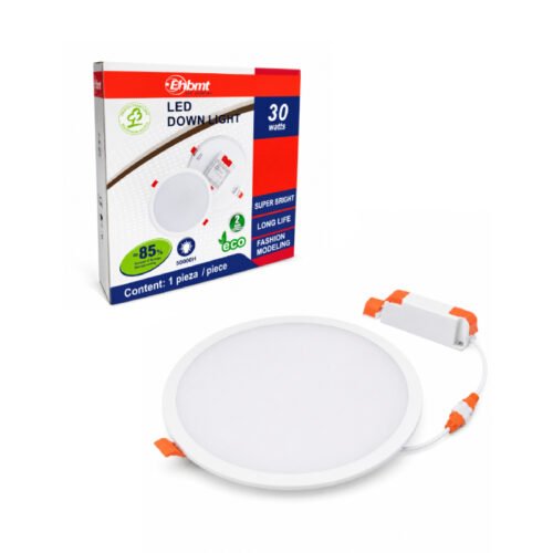 0138074 EHBMT Στρογγυλό LED Πάνελ Χωνευτό- Φωτιστικό Οροφής 30W 8000K Ø22cm - Round Recessed LED Downlight Panel 30W 8000K Ø22cm