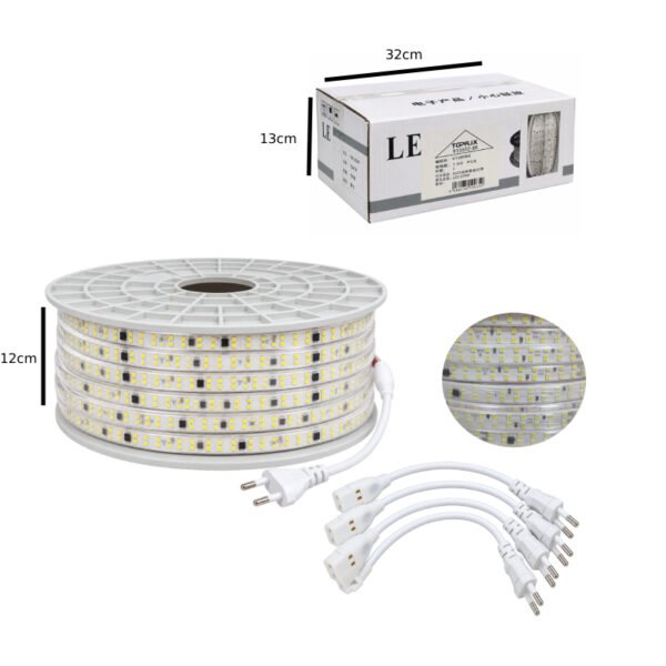 0138088-1 Φωτοσωλήνας LED 2835 240 LED/m 100m Λευκό Φως 220V 11mm - LED Rope Light 2835 240 LED/m 100m White Light 220V 11mm