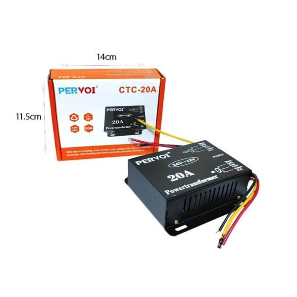014017-1 PerVoi Μετατροπέας Ρεύματος Αυτοκινήτου 24V DC σε 12V DC – 20A - Power transformer