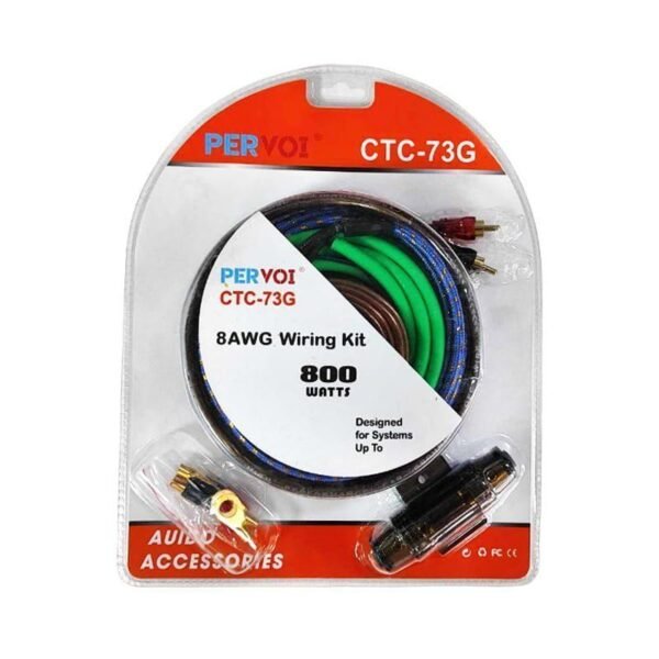 014397 PERVOI Σετ Καλωδίων Ενισχυτή Αυτοκινήτου 800W CTC-73G - 8AWG Wiring Kit Car Cables