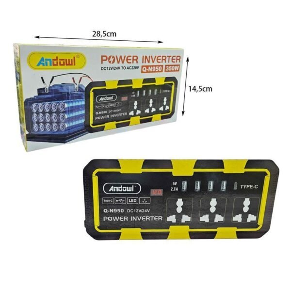 Inverter αυτοκινήτου 350W DC12V/24V σε AC220V