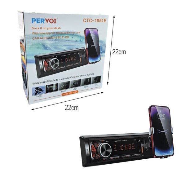 014498-1 PerVoi Ράδιο Αυτοκινήτου Με Βάση Κινητού MP3 Player CTC-1851E – Car Radio With Phone Holder MP3 Player