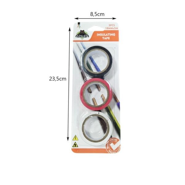 0155026-1 Bikbear Σετ Μονωτικές Ταινίες 3 Τεμαχίων 18mm x 5m - Insulating Tape Set