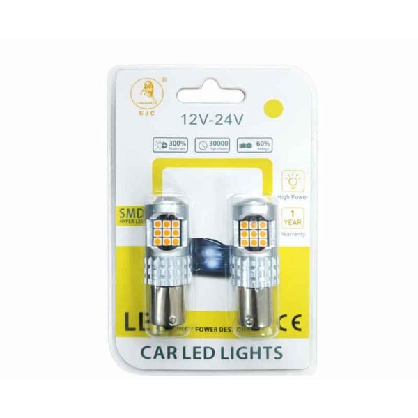 0163134-1 EJC Λάμπες LED Αυτοκινήτου 3030 24LED Κίτρινος Φωτισμός - Car LED Lights 3030 24LED Yellow Light