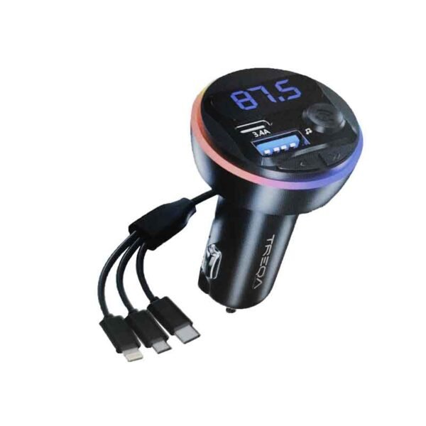 017154-1 Treqa Πομπός αυτοκινήτου φορτιστής MP3 Player MP-3-7 RGB 3.1A – Car MP3