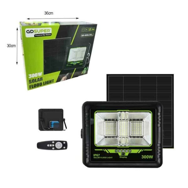 0234058-4 Ηλιακός προβολέας 300W με τηλεχειριστήριο - Δωρεάν φωτισμός