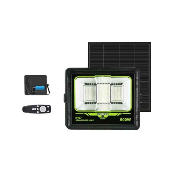 Ηλιακός προβολέας 600W με τηλεχειριστήριο - Δωρεάν φωτισμός