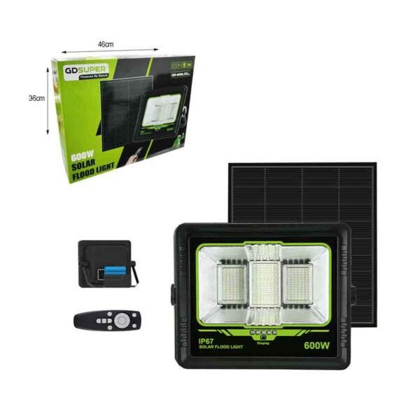 Ηλιακός προβολέας 600W με τηλεχειριστήριο - Δωρεάν φωτισμός