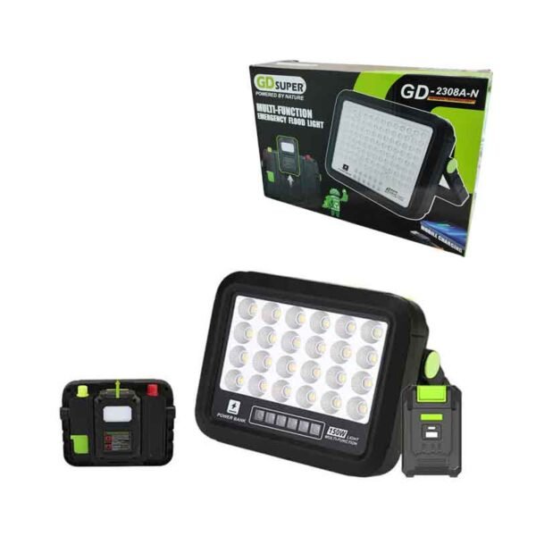 0234065 GDSuper Ηλιακό Πακέτο Φωτισμού Προβολέας / Power Bank 300W GD-2308B-N