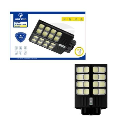 0274009 Jortan Led Αδιάβροχο Ηλιακό Φωτιστικό Δρόμου 1600W με Ανιχνευτή Κίνησης Και Τηλεχειριστήριο IP66 - Solar Street Lamp