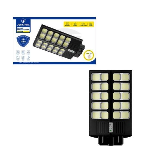 0274010 Jortan Led Αδιάβροχο Ηλιακό Φωτιστικό Δρόμου 2000W με Ανιχνευτή Κίνησης Και Τηλεχειριστήριο IP66 - Solar Street Lamp