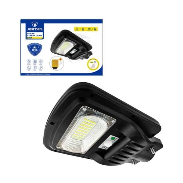 0274012 Jortan Led Αδιάβροχο Ηλιακό Φωτιστικό Δρόμου 50W με Ανιχνευτή Κίνησης Και Τηλεχειριστήριο IP66 - Solar Street Lamp