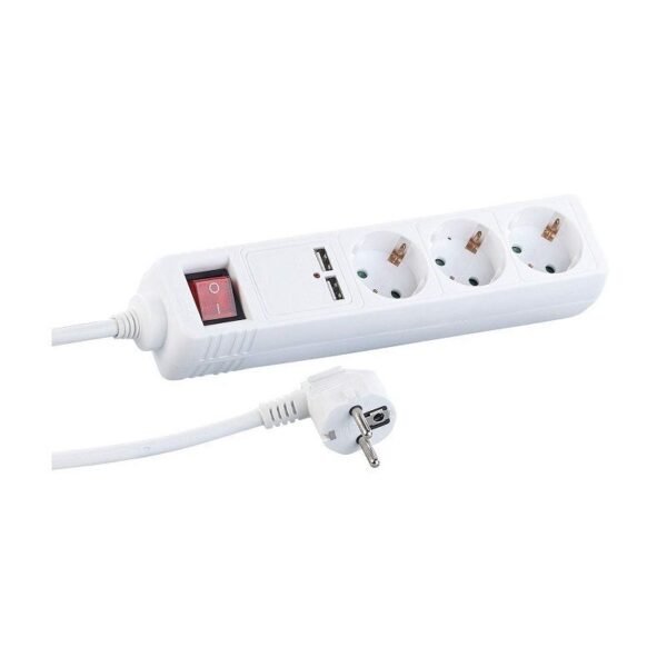 031351 Πολύπριζο 3 θέσεων με διακόπτη και 2 θύρες USB - Σούκο - ST-GB03SU - 5m - 031351