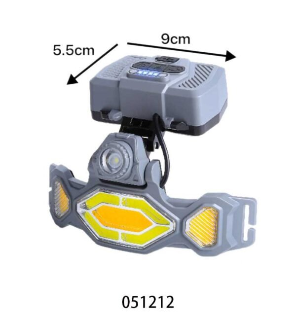 Φακός κεφαλής LED με ηλιακό πάνελ -  T67CS - 051212