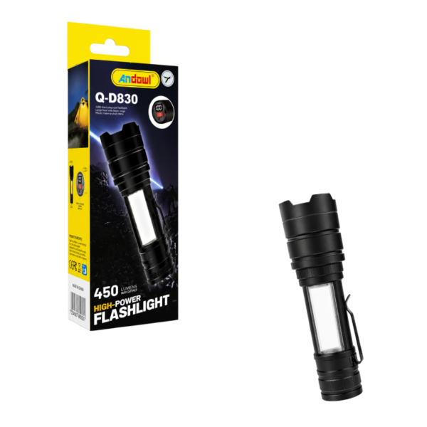 0751177 Andowl Επαναφορτιζόμενος Φακός Χειρός Q-D830 - Rechargeable Flashlight