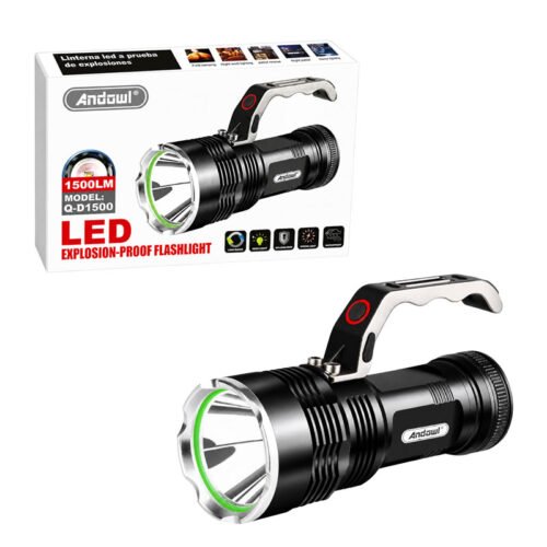 0751190 Andowl Ισχυρός Επαναφορτιζόμενος Φακός LED 1500 Lumens Αντιεκρηκτικός Q-D1500 - Powerful Rechargeable LED Flashlight 1500 Lumens Explosion-Proof
