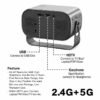 Andowl Έξυπνος Προβολέας 4K WiFi 2.4G+5G Android YG500 - Smart Projector