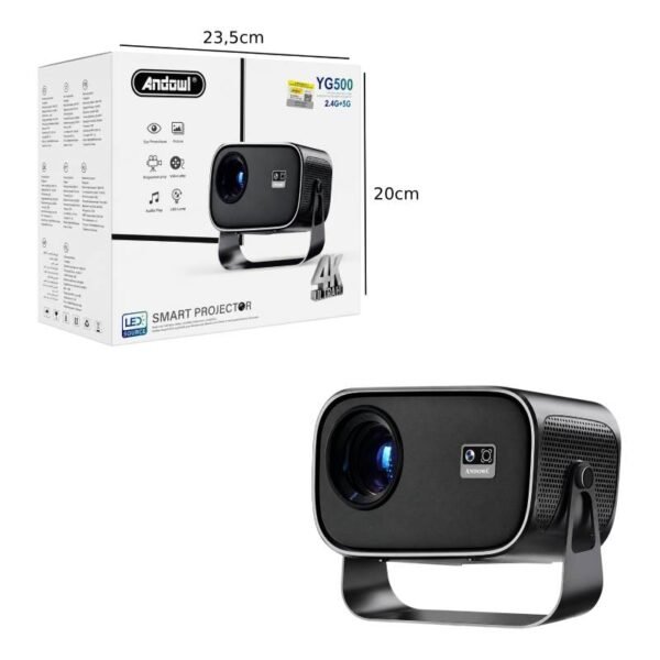 Andowl Έξυπνος Προβολέας 4K WiFi 2.4G+5G Android YG500 - Smart Projector