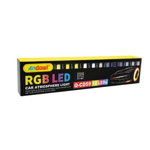 Andowl RGB LED Ατμοσφαιρικός Φωτισμός Αυτοκινήτου 12 LED Q-CD59 - RGB LED Car Atmosphere Light