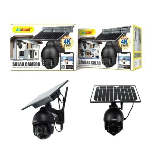 075507 Andowl IP Κάμερα Παρακολούθησης Wi-Fi 1080p Full HD 4K Αδιάβροχη Μπαταρίας με Αμφίδρομη Επικοινωνία Q-SX80 4G+5G SIM - Solar Camera Wireless Smart