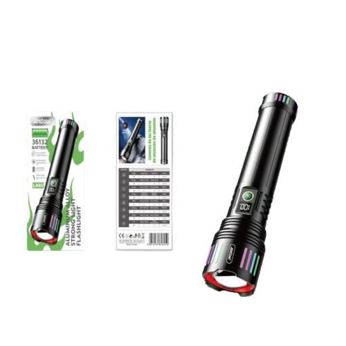 075627 Andowl Επαναφορτιζόμενος Φακός Led 2000mAh με 5 λειτουργίες με δυνατότητα ζουμ L660 - Aluminum Alloy Strong Light Flashlight